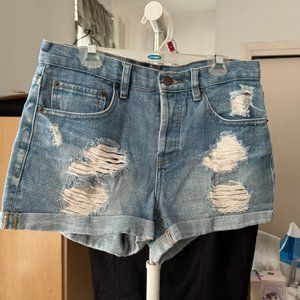 Forever 21 Ripped Jean Shorts
